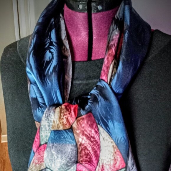 Robert Daskal Hand-Painted Pure Silk Oblong Scarf NWT - Picture 1 of 5